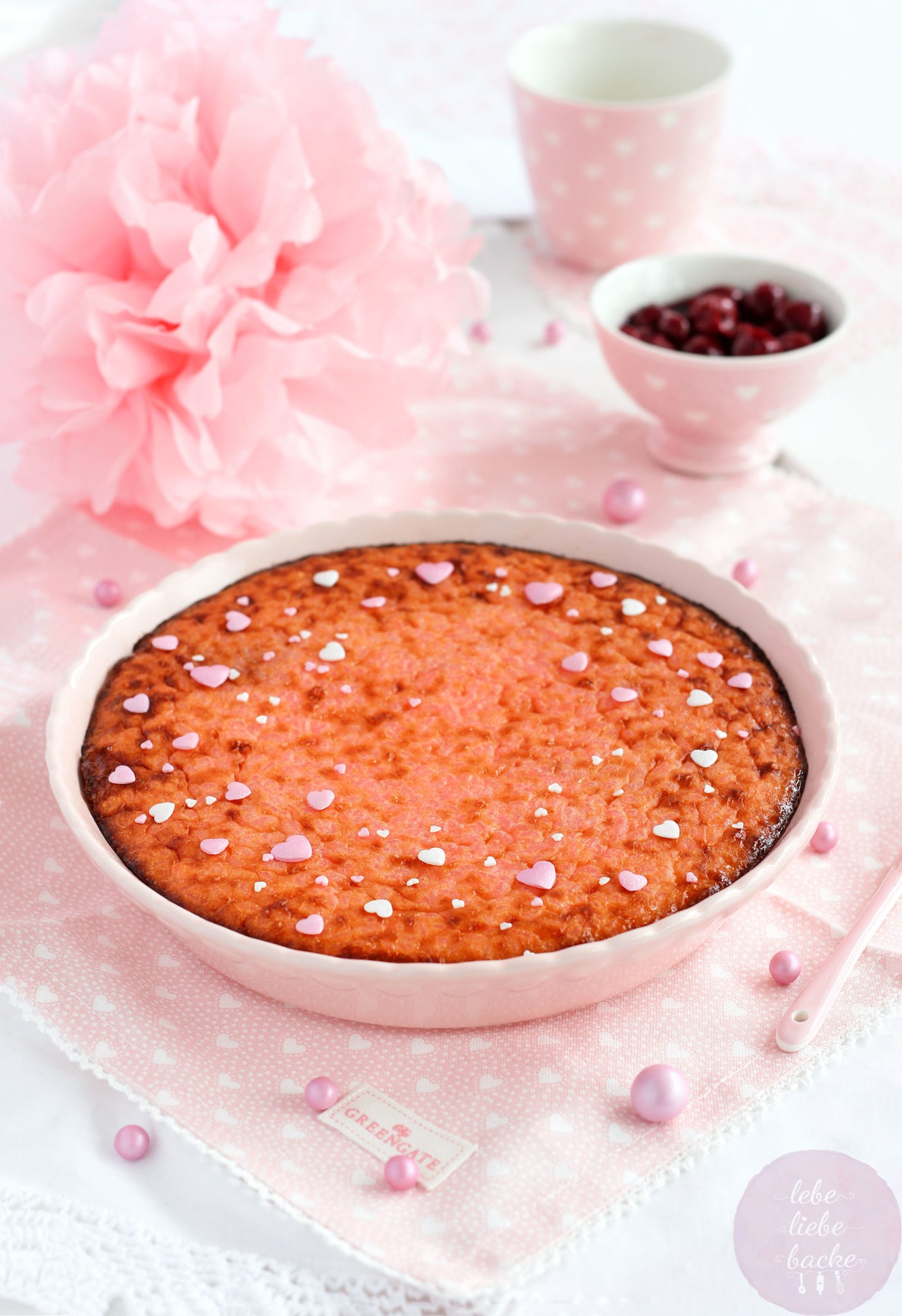 Gebackener Milchreis mit Kirschen - Valentines Edition - lebe liebe backe